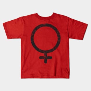 Distressed Feminist/Woman Symbol Kids T-Shirt